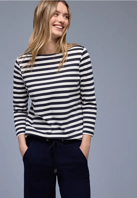 Bluzka w paski shadowed navy
