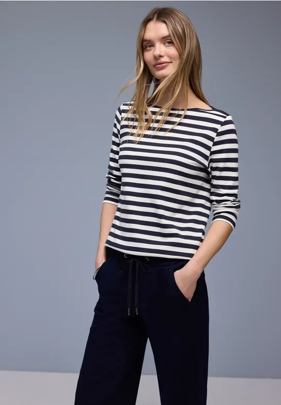 Bluzka w paski shadowed navy