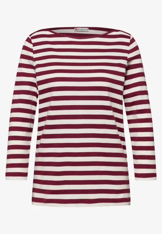 Gestreiftes Shirt truffle red