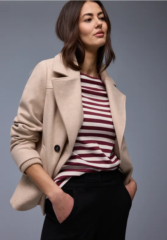 Gestreiftes Shirt truffle red