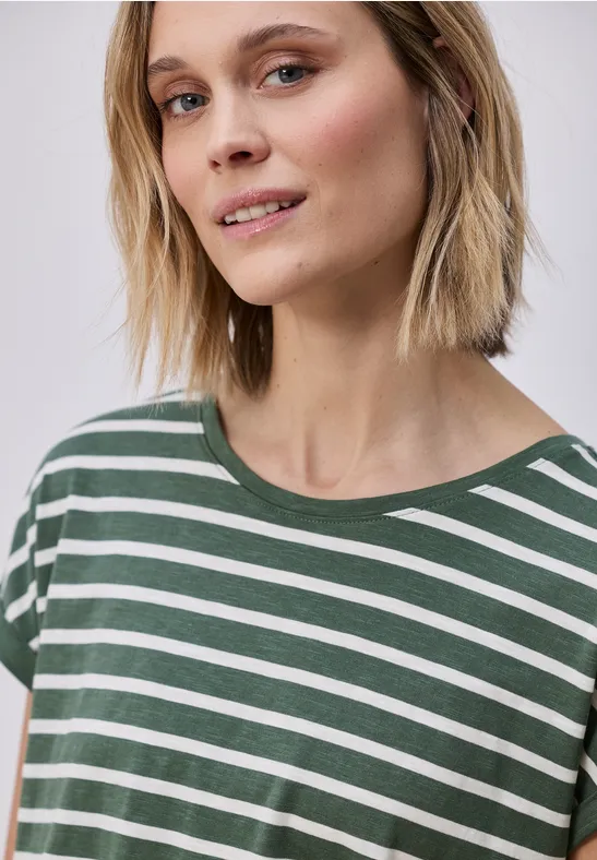 Chemise à rayures dropped shoulder bound green