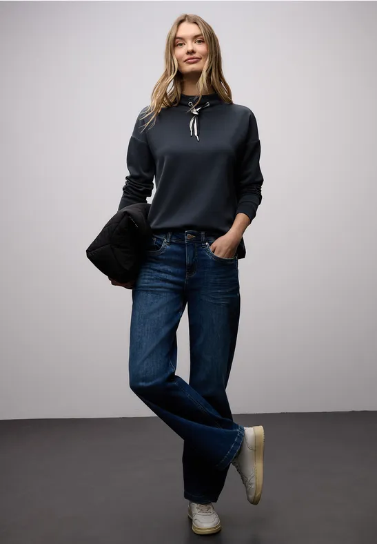 Shirt in Unifarbe shadowed navy