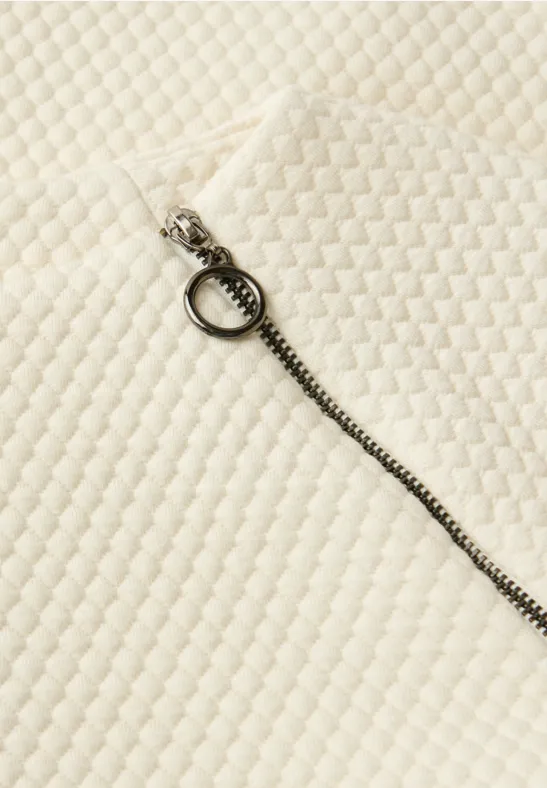 T-shirt avec fermeture éclair soft beige