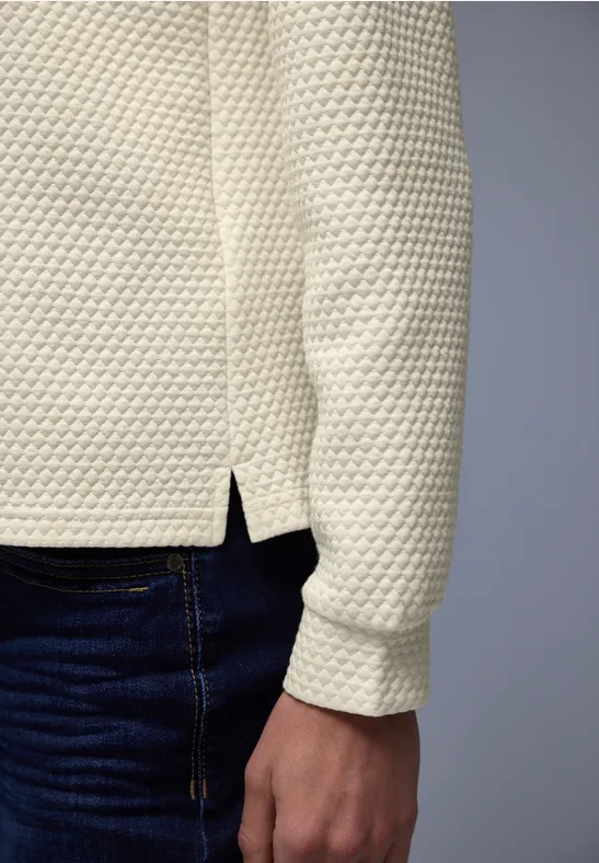 T-shirt avec fermeture éclair soft beige