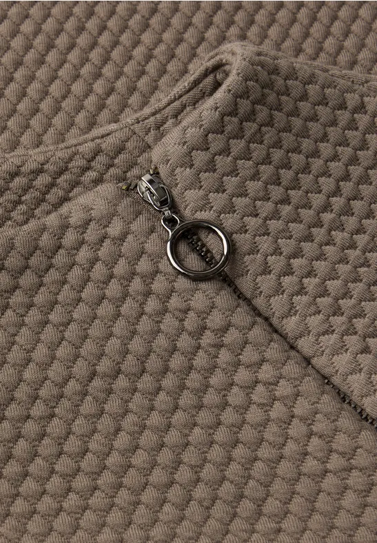 Shirt mit Zipper light terra mocha