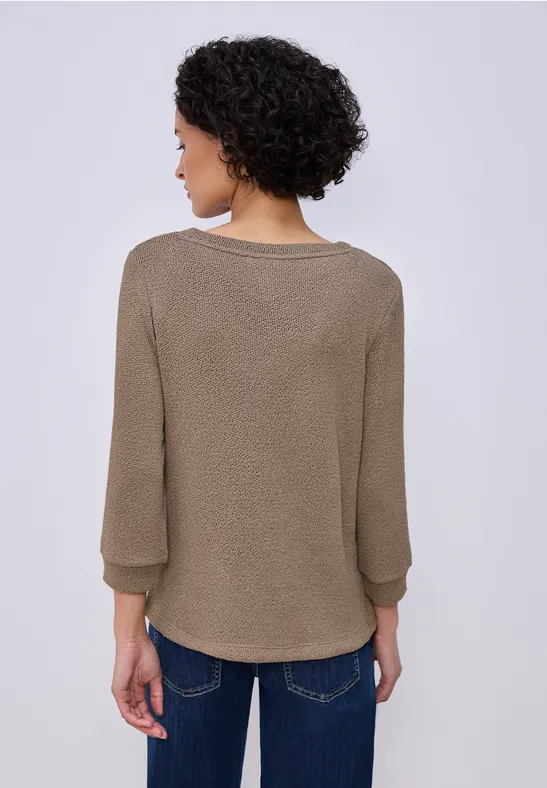 Shirt in Unifarbe light terra mocha