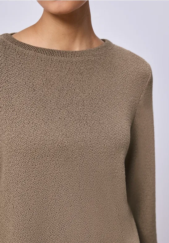 Shirt in Unifarbe light terra mocha