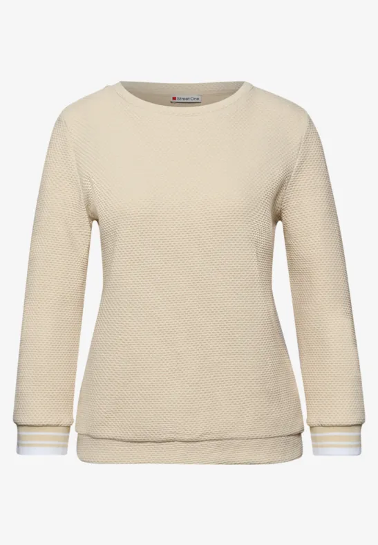 Shirt mit Kontrastdetails smoke beige