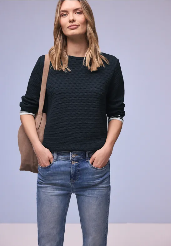 Shirt mit Kontrastdetails shadowed navy