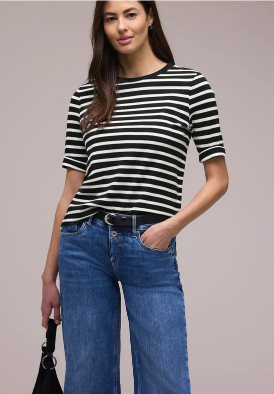 T-shirt à rayures Black