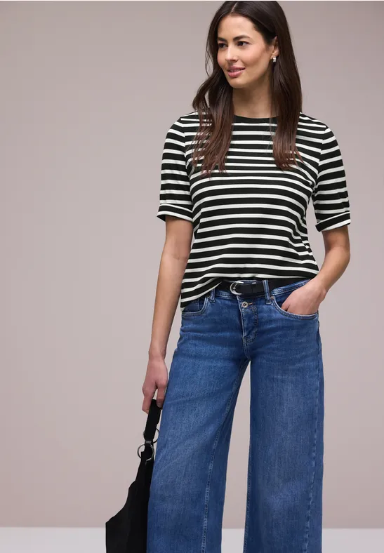 T-shirt à rayures Black