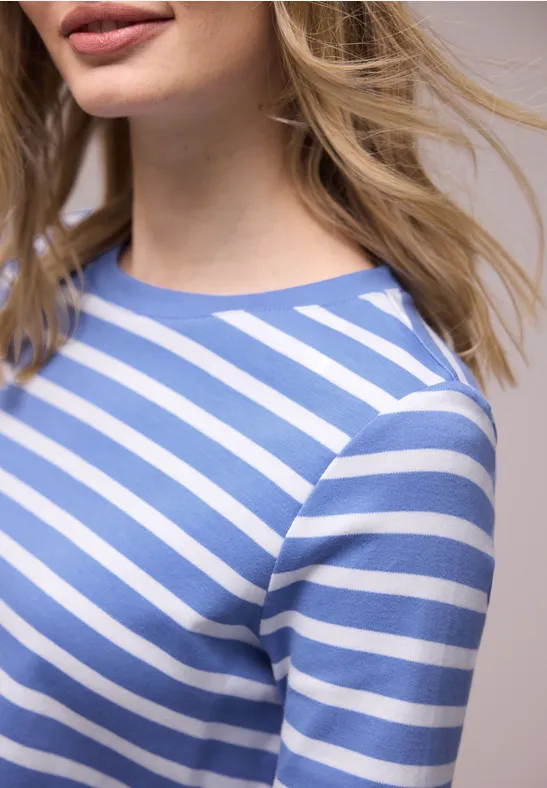 T-shirt à rayures bonnet blue