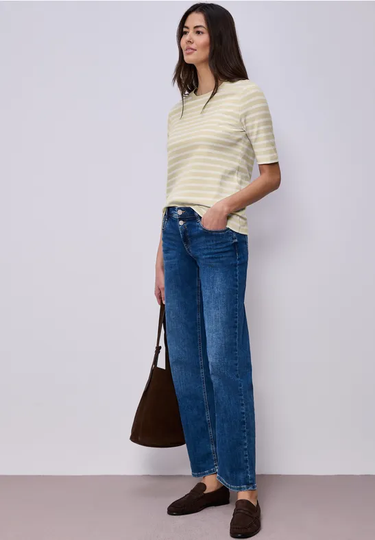 T-shirt à rayures smoke beige