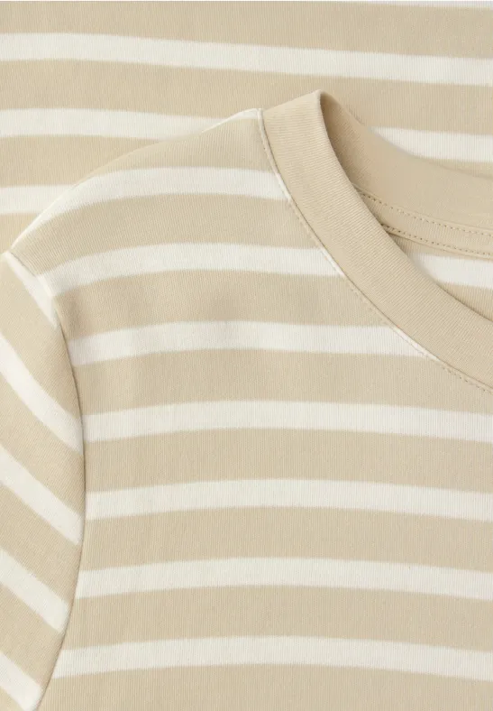 T-shirt à rayures smoke beige