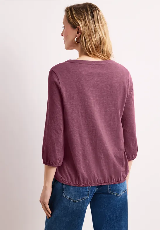 3/4-Arm Shirt mit Split Neck und Knöpfen dark clouded blush