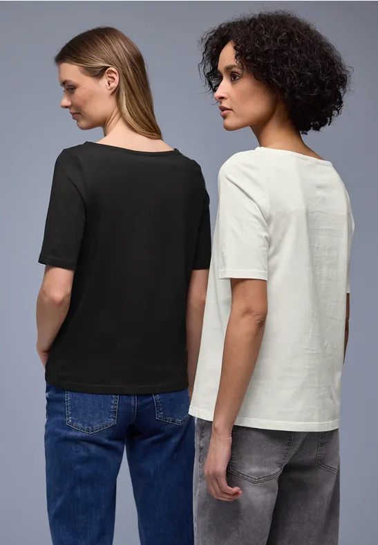 Basic Shirt in een 2-pack off white/black