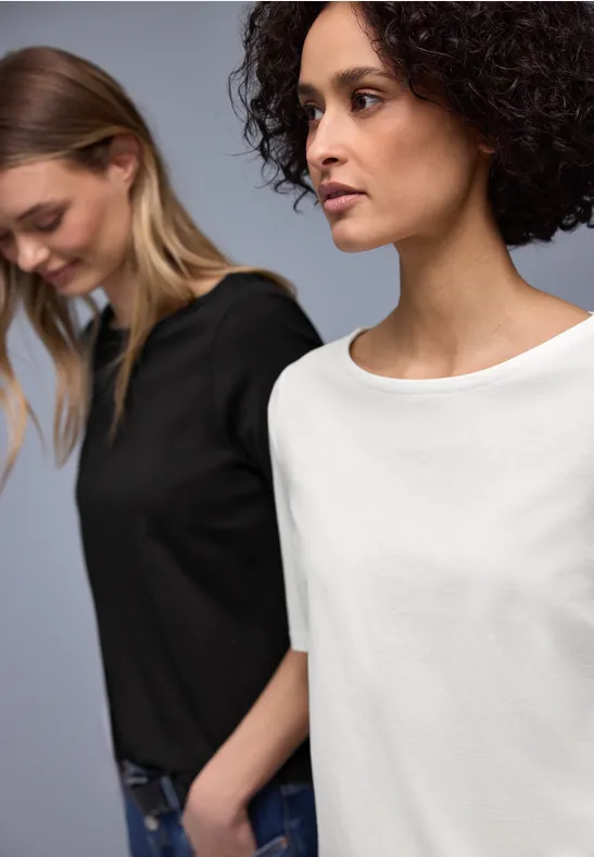 Basic Shirt in een 2-pack off white/black