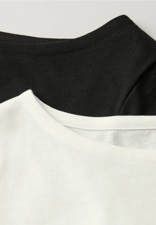 Basic Shirt in een 2-pack off white/black
