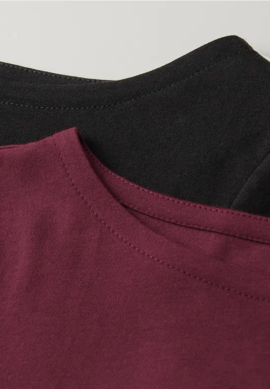 T-shirt basique en pack de 2 black/truffle red