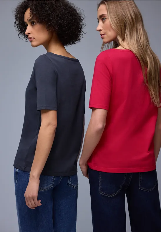 Basic Shirt in een 2-pack shadowed navy/salsa red