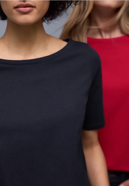 Basic Shirt in een 2-pack shadowed navy/salsa red