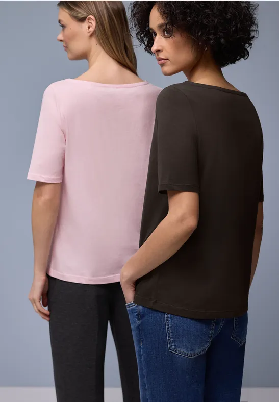 Basic Shirt in een 2-pack espresso brown/minimal rose