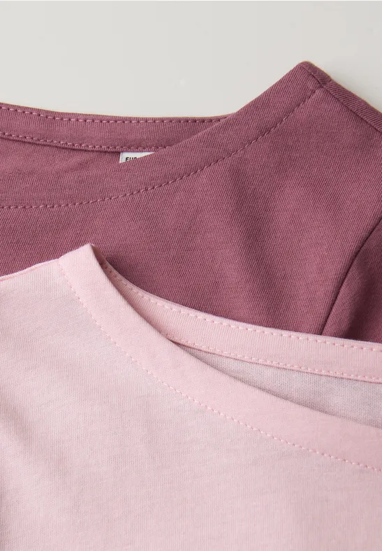 Basic Shirt im 2er-Pack minimal rose/dark clouded b.