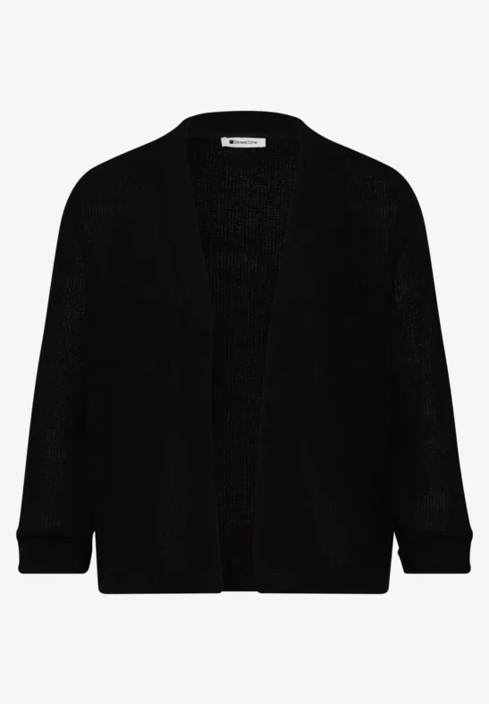 Jas met lange mouwen in gebreide look Black