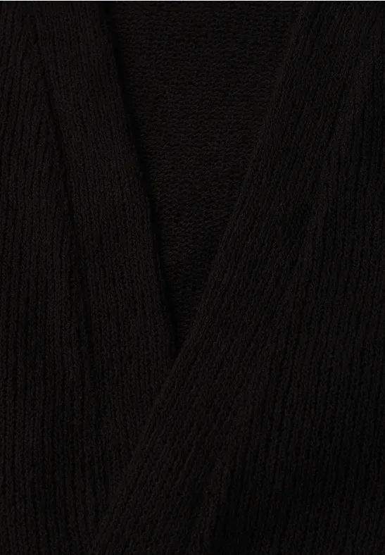 Jas met lange mouwen in gebreide look Black