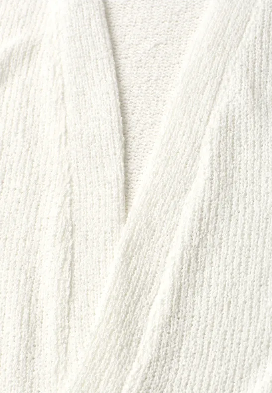 Langarm Jacke im Strick-Look off white