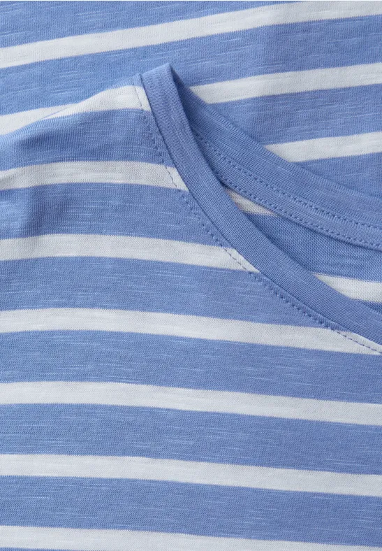 T-shirt à rayures Dropped Shoulder bonnet blue