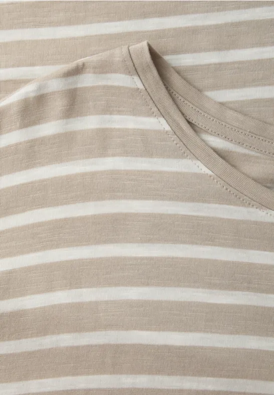 T-shirt à rayures Dropped Shoulder clay sand