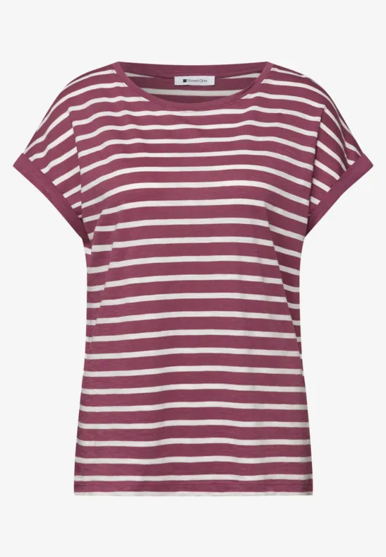 T-shirt à rayures Dropped Shoulder dark clouded blush