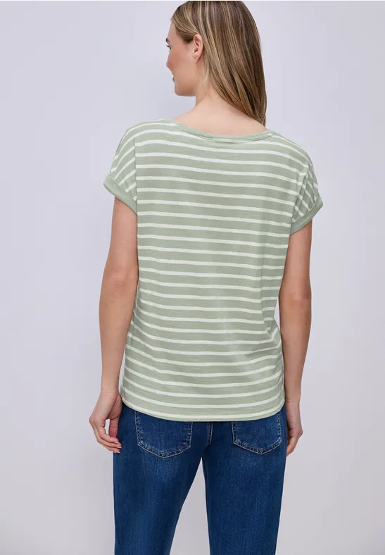 T-shirt à rayures Dropped Shoulder mint leaf