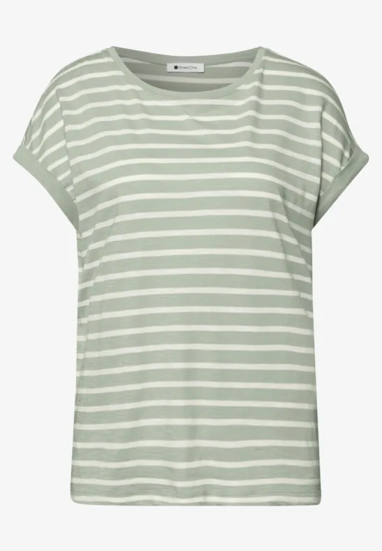 T-shirt à rayures Dropped Shoulder mint leaf