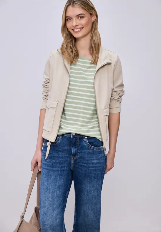 T-shirt à rayures Dropped Shoulder mint leaf