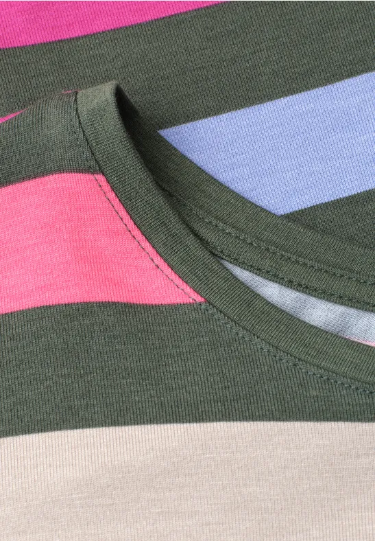 T-shirt à col rond et ourlet élastiqué bound green