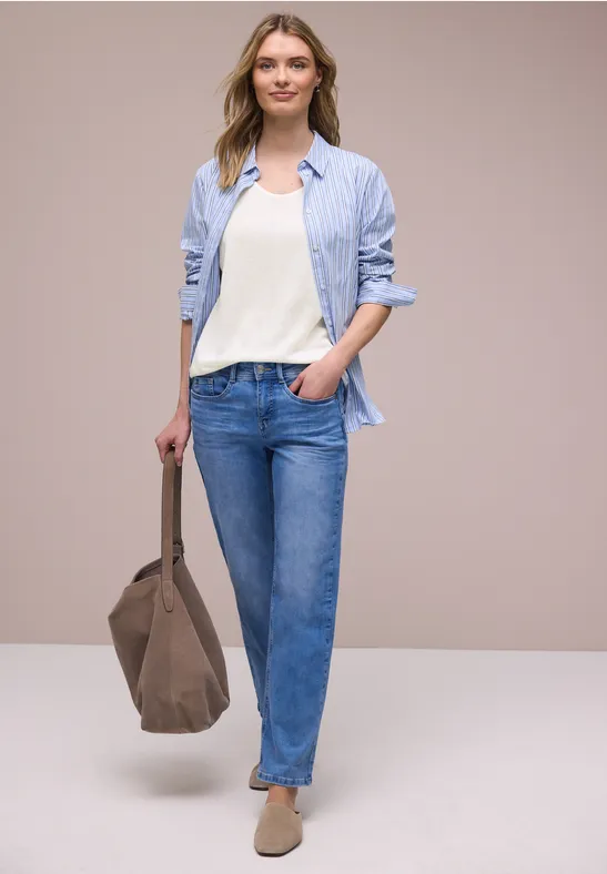 Chemise dropped shoulder look lin off white