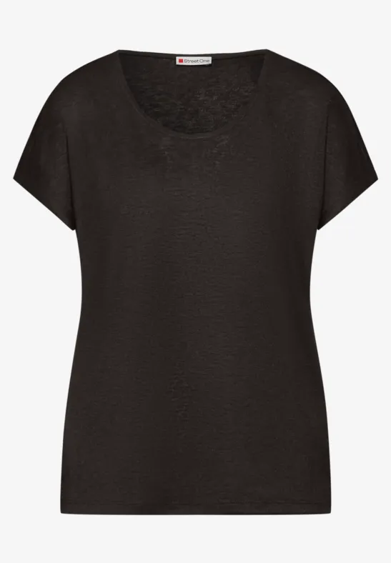 Dropped Shoulder Shirt im Leinen-Look espresso brown