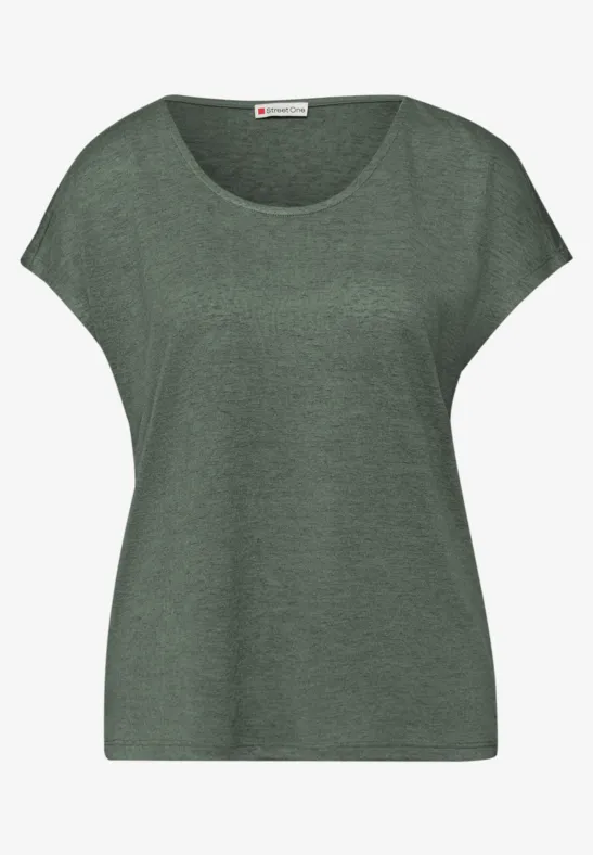 Chemise dropped shoulder look lin bound green