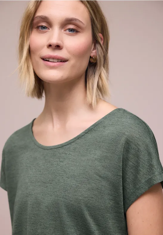 Chemise dropped shoulder look lin bound green