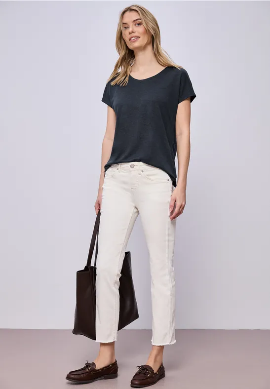 Chemise dropped shoulder look lin shadowed navy