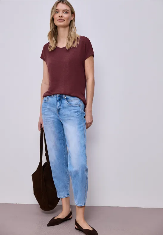 Chemise dropped shoulder look lin truffle red