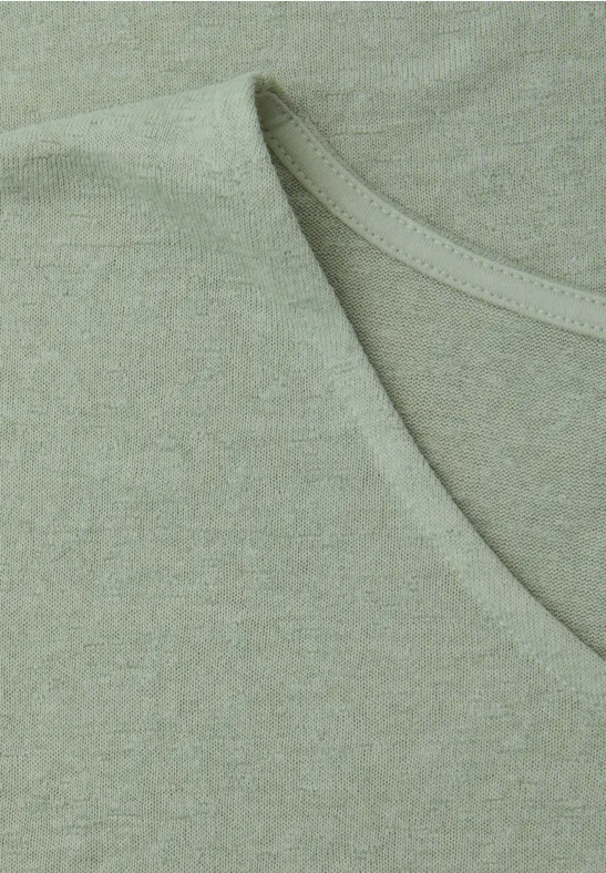 Chemise dropped shoulder look lin mint leaf