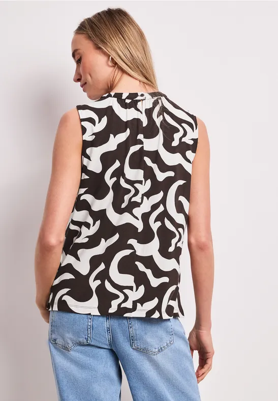 Top à motifs espresso brown