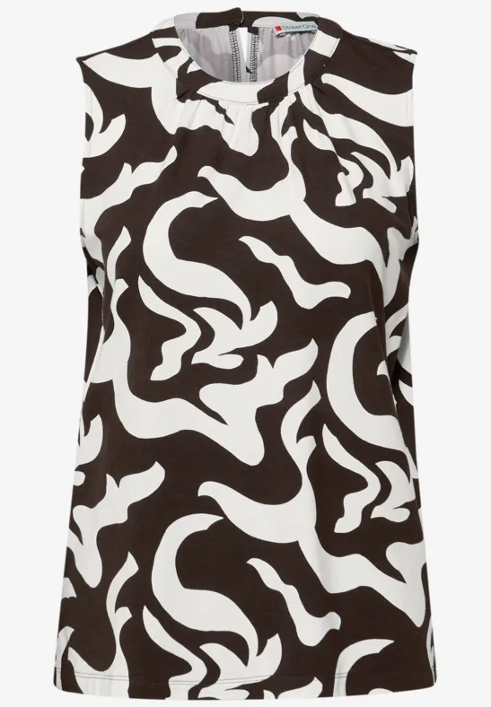 Top à motifs espresso brown