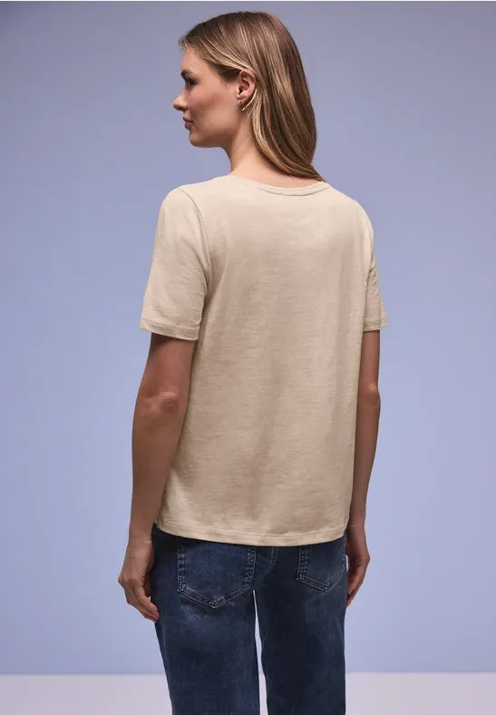 T-shirt de base cotton beige
