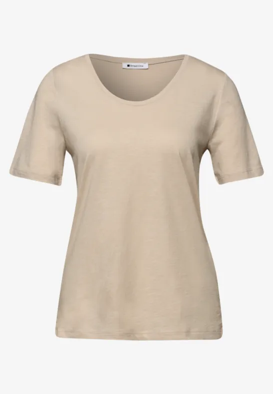 T-shirt de base cotton beige