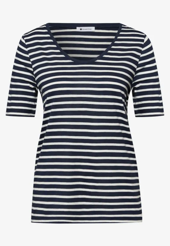 Gestreept shirt shadowed navy