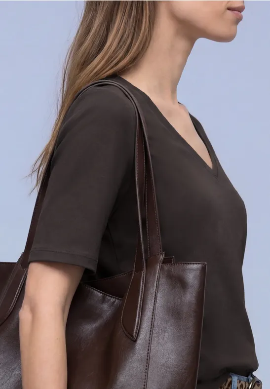 Basic T-Shirt espresso brown